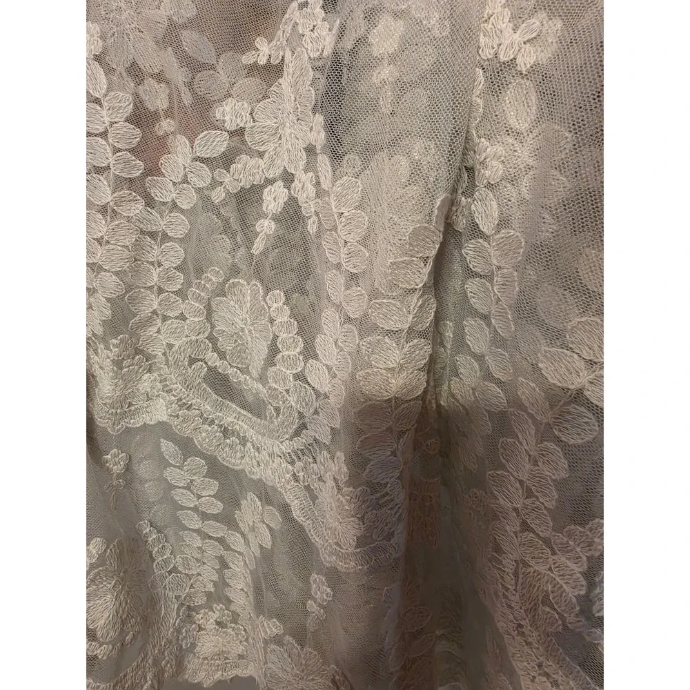 Altar'd State Apolonia Maxi Dress Silver White Lace Mesh Boho Medium NWT